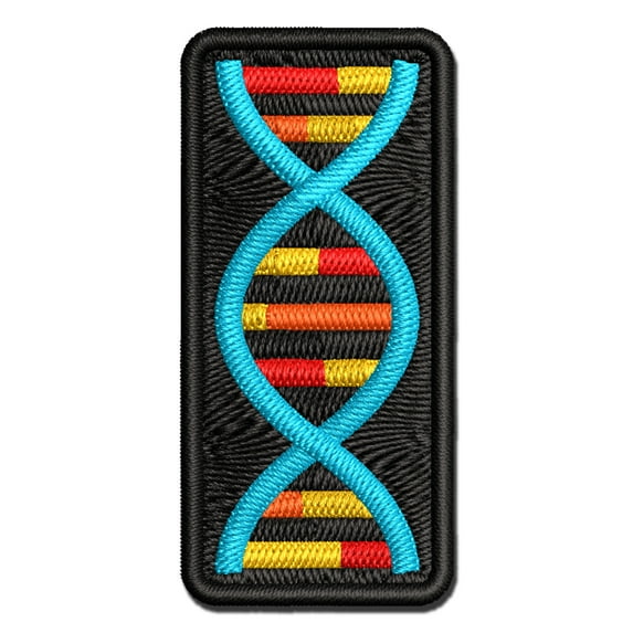 DNA Molecule Double Helix Science Symbol Applique Multi-Color Embroidered Hook & Loop Patch - 3 Inch Medium
