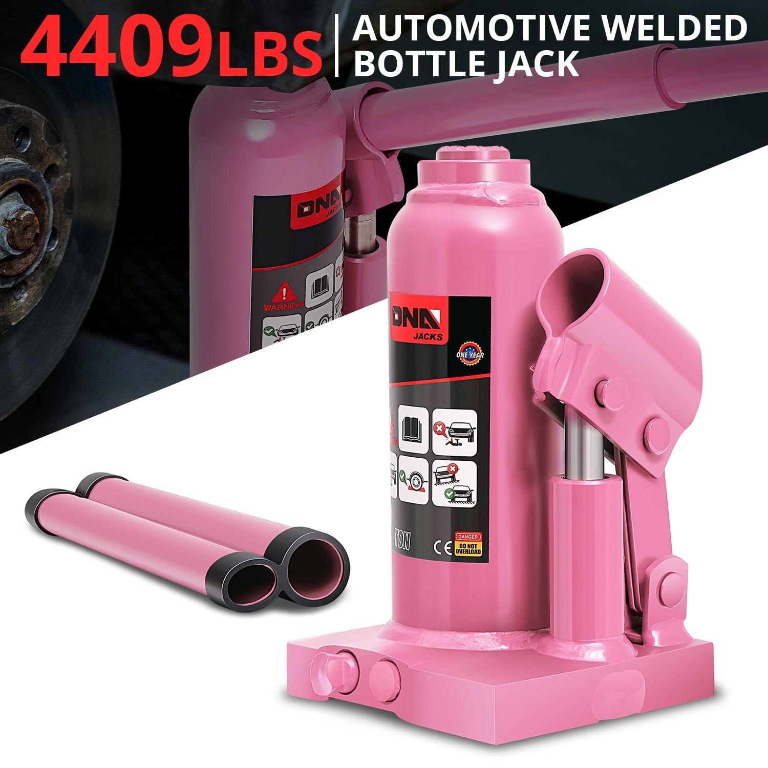 DNA Motoring 2 Ton Manual Hydraulic Trolley Welded Bottle Jack Car