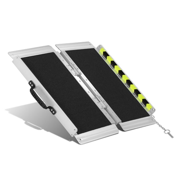 DNA Motoring 2Ft Portable Folding Aluminum Wheelchair Scooter Ramp for Home Steps Doorways, Black
