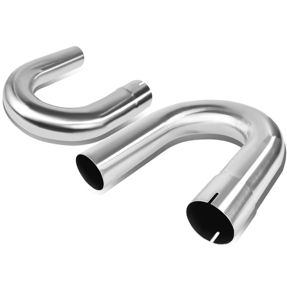 DNA Motoring 2Pcs 2.5" Custom 180 Degree Stainless Steel Mandrel U-Bend Pipe Exhaust U-Pipe