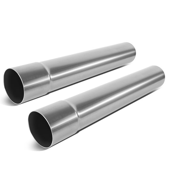 DNA Motoring 2Pcs 2.5" OD Custom 18" L Mild Steel Straight Exhaust Pipe Tube Tubing