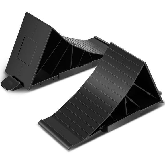 DNA Motoring 2Pcs Heavy Duty Solid Wheel Chocks Tire Stopper w/ Brackets Truck RV Trailer Garage Parking