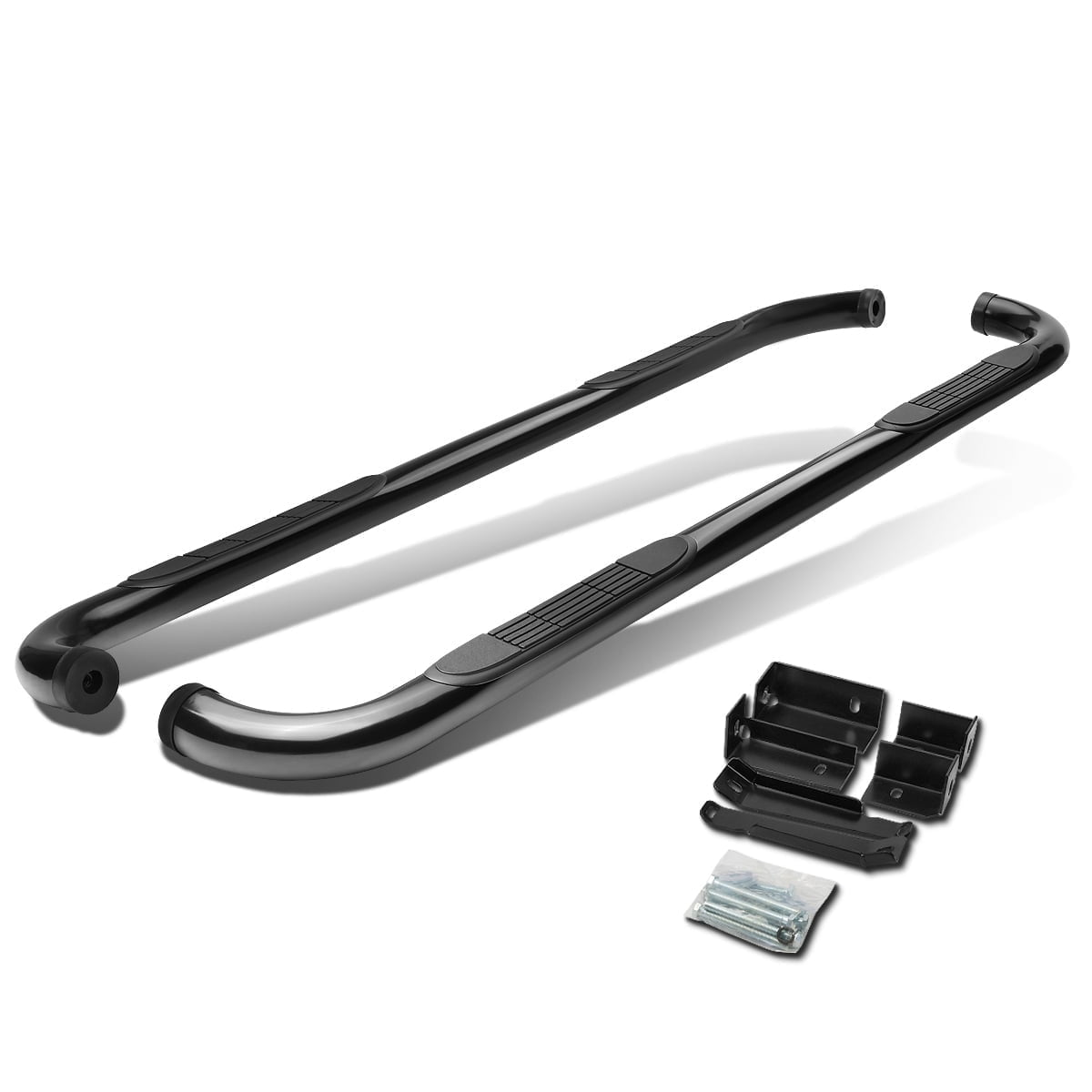 DNA Motoring 3" Black Side Step Nerf Bars Running Boards for 2000-2019 Silverado Sierra Extended Cab