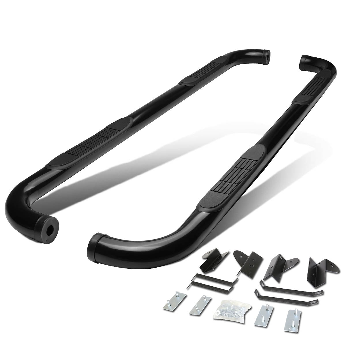 DNA Motoring 3" Nerf Bars For 0103 Ford F150 Super Crew Cab Carbon