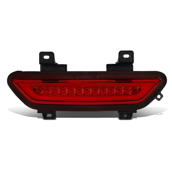 DNA Motoring 3BL-FM15-LED-RD For 2015 to 2018 Ford Mustang LED Neon Shape Third 3rd Tail Brake Light Reverse / Back Up Rear Fog Lamp Red Lens 16 17