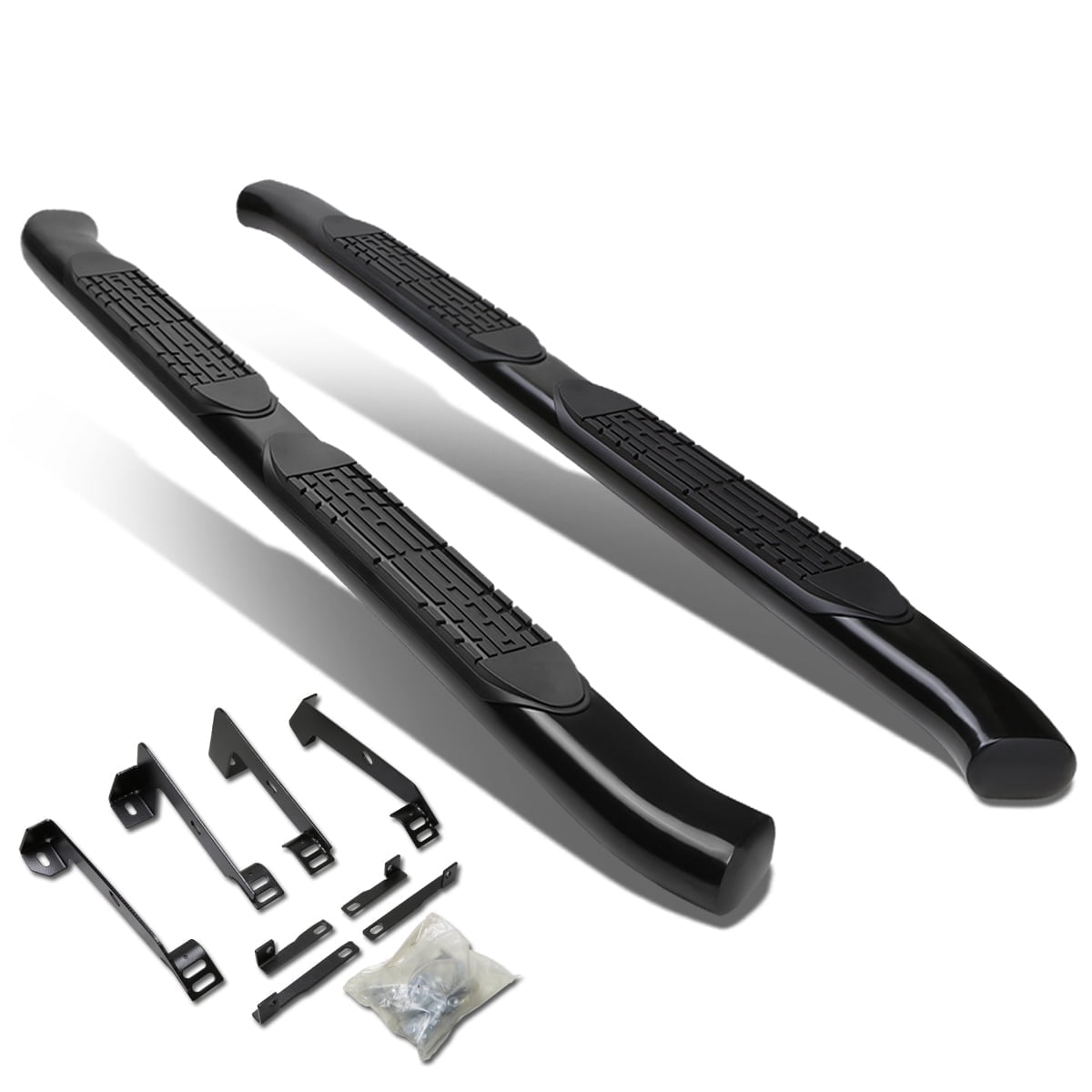 DNA Motoring For 02-09 Dodge Ram Truck Crew 4" Black Curved Oval Step Nerf Bar Running Board