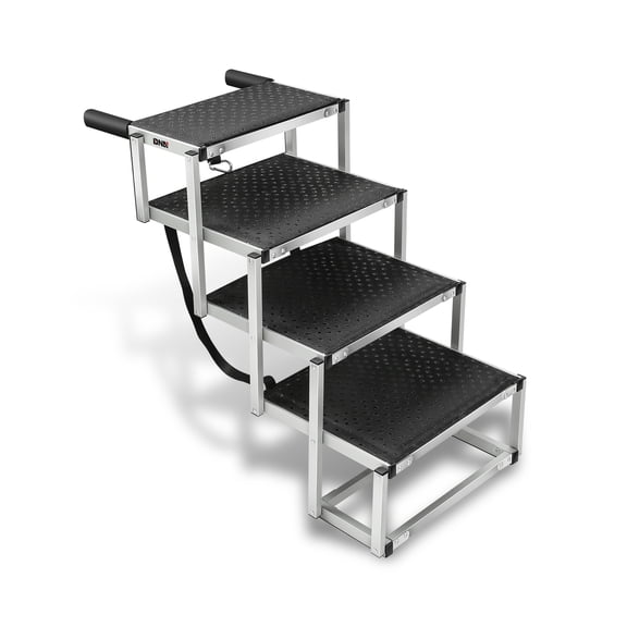 DNA Motoring 4-Step Foldable Pet Dog Ramp Ladder Step Stairs for SUV Truck Car Large Dogs