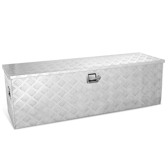 DNA Motoring 47"x15"x15" Aluminum Pickup Truck Trailer Trunk Bed Tool Storage Box w/ Side Handle