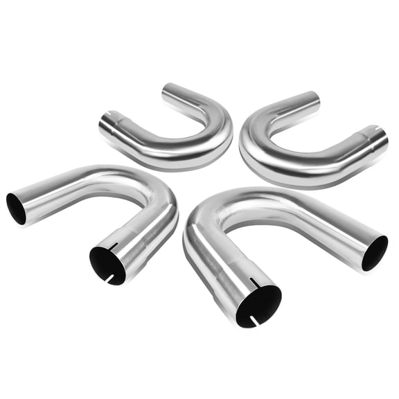 DNA Motoring 4Pcs 2.5" Custom 180 Degree Stainless Steel Mandrel U-Bend Pipe Exhaust U-Pipe
