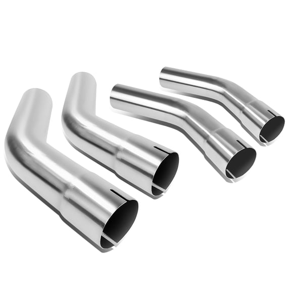 DNA Motoring 4Pcs 2.5" OD Custom 45 Degree Polished S.Steel Mandrel Bend Exhaust Pipe Tube