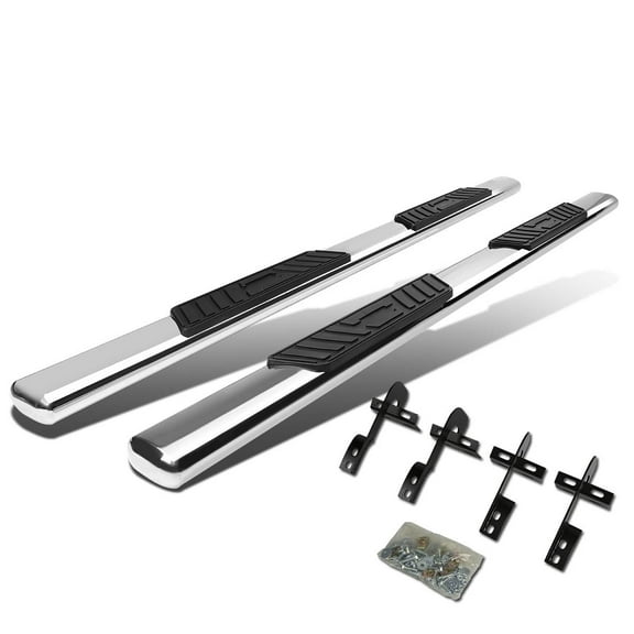 DNA Motoring 5" Oval Side Step Nerf Bars Running Boards for 2004-2008 Ford F150 Super Crew Cab