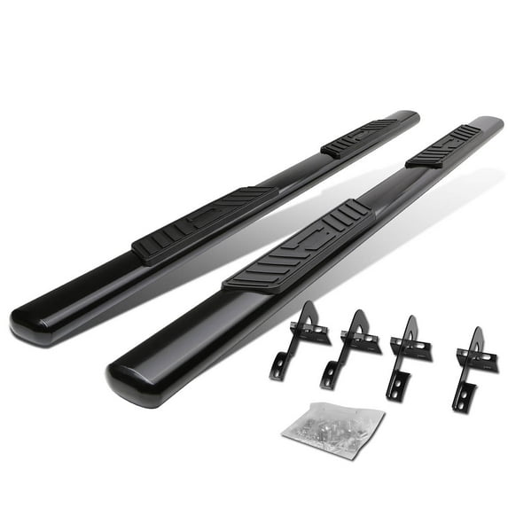 DNA Motoring 5" Black Oval Side Step Nerf Bars Running Boards for 2009-2014 Ford F150 Ext/Super Cab