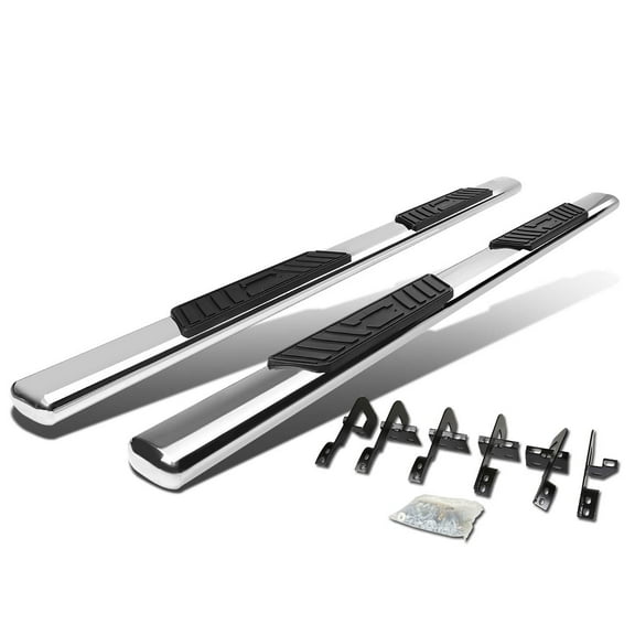 DNA Motoring 5" Oval Stainless Side Step Nerf Bars Running Boards for 2009-2014 F150 Supercrew Cab