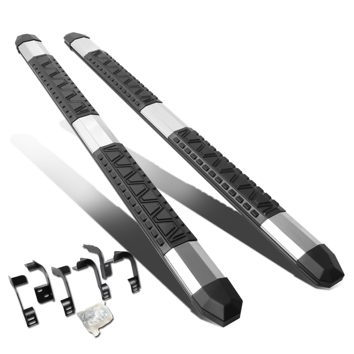 DNA Motoring 5" Aluminum Side Step Nerf Bars Running Boards for 2009-2020 Dodge Ram Quad Cab
