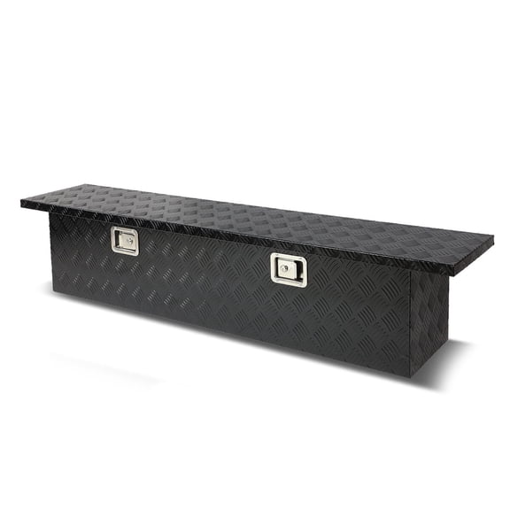 DNA Motoring 60"X12"X14" Black Aluminum Pickup Truck Trunk Bed Tool Box Trailer Storage+Lock