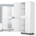 thumbnail image 1 of DNA Motoring 73" White Lockable Metal Storage Cabinets w/ Drawer&Adjustable Shelves& Wheels, 1 of 7