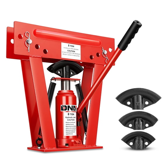 DNA Motoring 8 Ton Pipe Bender Manual Hydraulic Piping Bending Cooper Exhaust Tube w/ 3 Dies