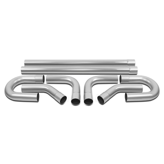 DNA Motoring 8Pcs 3"OD DIY Custom Mild Steel Mandrel Exhaust Tubing Bend Straight Pipe Kits