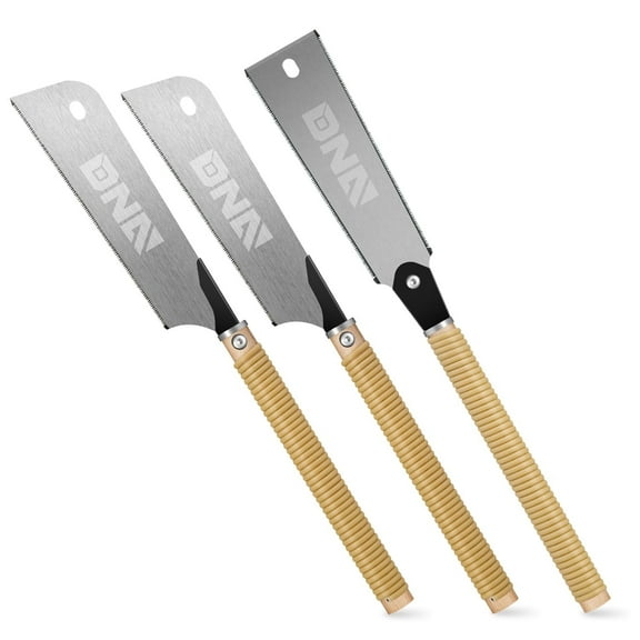 Japanese Pull Hand Saw Set 3-Piece Double-Edged Woodworking Saws with Non-Slip Handles