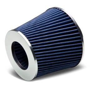 DNA Motoring AF-3-002-BL 3" PERFORMANCE SHORT RAM COLD AIR INTAKE ROUND TAPERED BLUE RUBBER FILTER+CLAMP