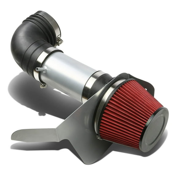 DNA Motoring AIP-2-HS-CTSV04-SLSL For 2006 to 2007 Cadillac CTS-V Silver Coated Aluminum Air Intake Pipe+Red Filter - 1 Gen
