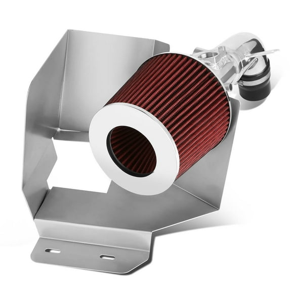 DNA Motoring AIP-2-HS-TCA02-L4-RD For 2002 to 2006 Toyota Camry 2.4L l4 Aluminum Cold Air Intake Pipe + Heat Shield + Red Filter 03 04 05
