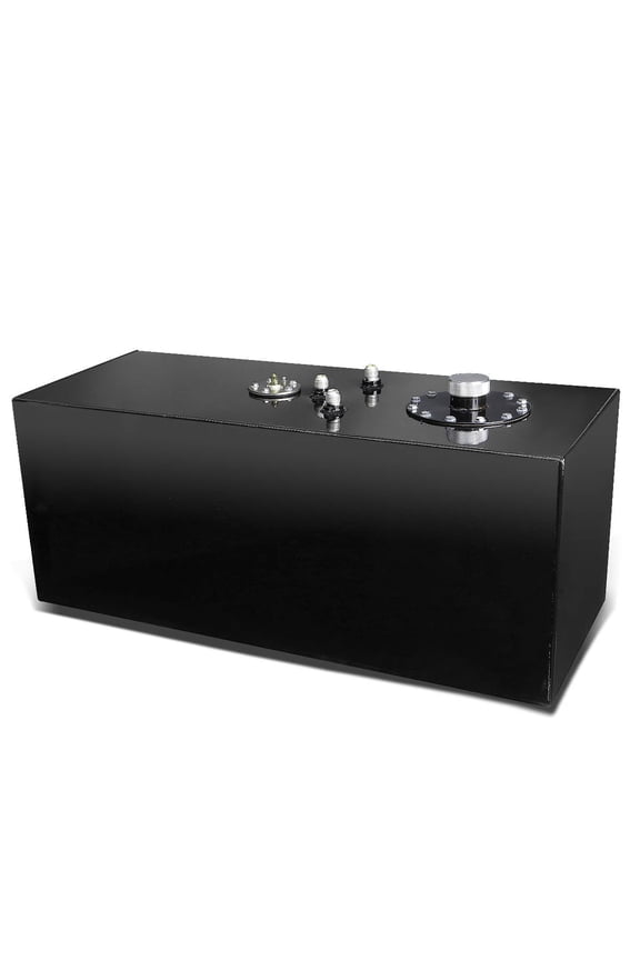 19 Gallon/72L Top-Feed Black Aluminum Racing Drift Fuel Cell Gas Tank w/Cap+Level Sender