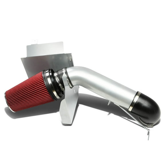 DNA Motoring CAI-950021-SLSL For 1999 to 2006 GMT800 V8 Truck/SUV 4" Aluminum Air Intake System (Red Filter / Silver Pipe & Heat Shield)