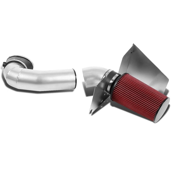 DNA Motoring CAIP-2-HS-FM05V8-SLSL For 2005 to 2009 Ford Mustang 4.6L V8 Silver-Coated Aluminum Cold Air Intake Pipe+Heat Shield+Filter 06 07 08