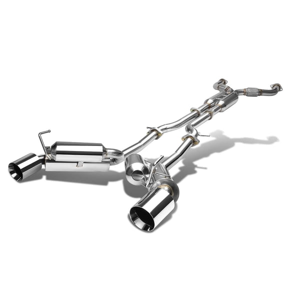 DNA Motoring For 09-20 Nissan 370Z Z34 Dual Muffler 4.5" Rolled Tip Racing Hi-Power Catback Exhaust System