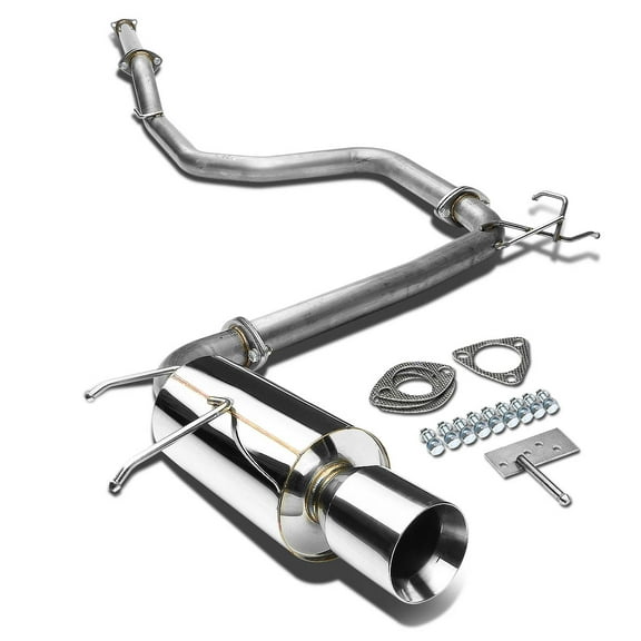 DNA Motoring CBE-AI90-NRT For 1990 to 1993 Acura Integra DA/DB Stainless Steel 4" Rolled Muffler Tip Catback Exhaust System 91 92