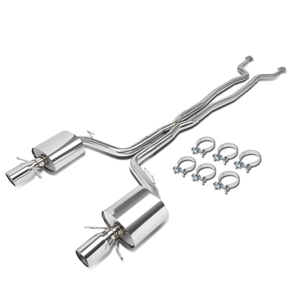 DNA Motoring CBE-CTSV09-62L For 2009 to 2014 Cadillac CTS V Sedan 6.2L Dual Muffler Catback Exhaust System + 4.5" OD Tips 10 11 12 13