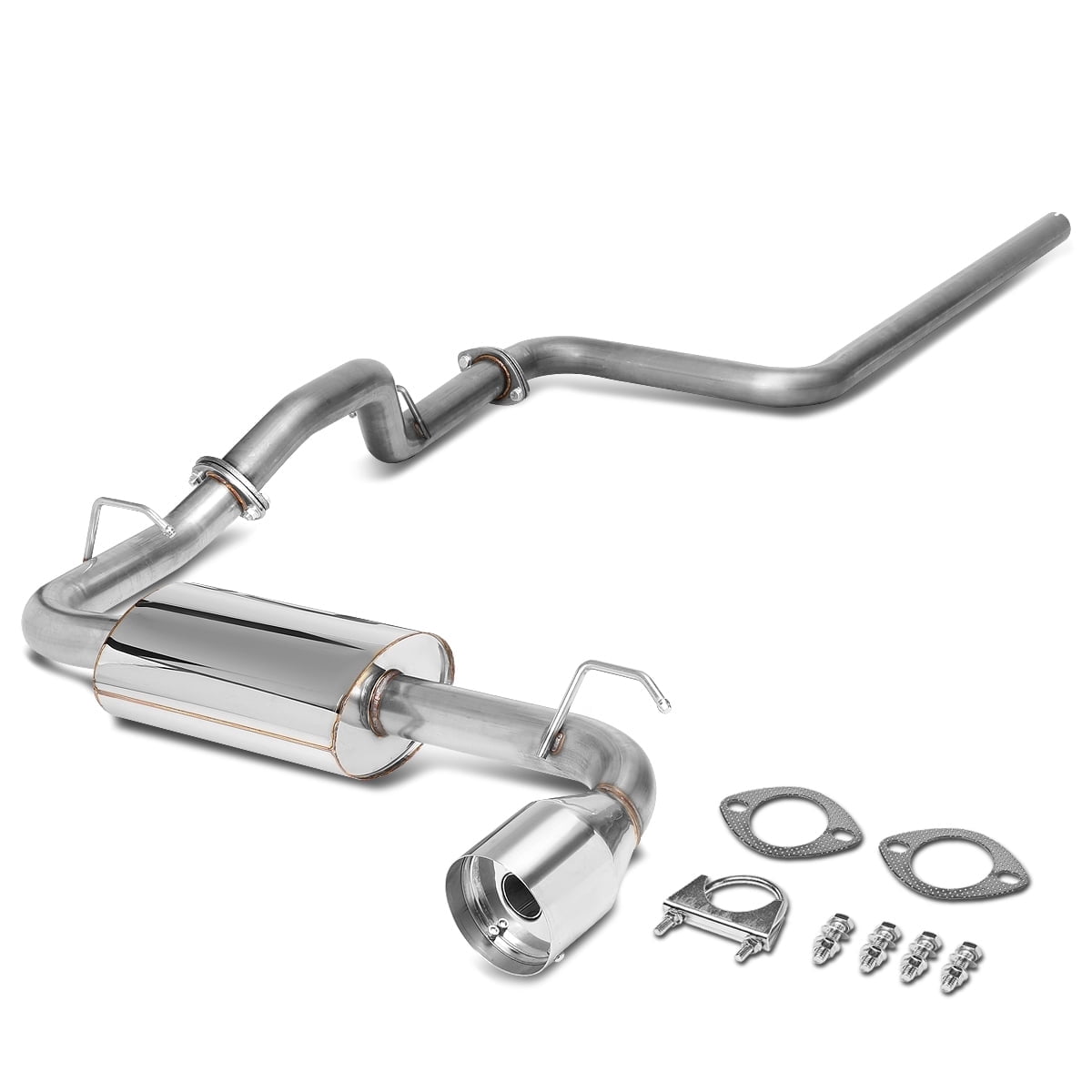 DNA Motoring For 00-05 Dodge Neon 2.0 Performance Catback Exhaust System w/4.75" Tip+Silencer