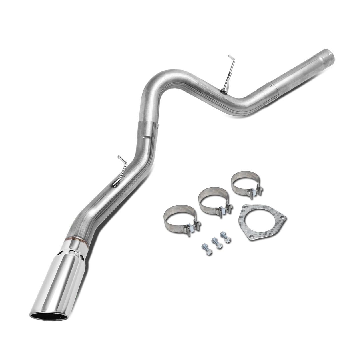 DNA Motoring CBE-GMC25-003 For 2007 to 2010 Chevy Silverado GMC Sierra 6.6L Engine Turbo Diesel Particulate Filter Catback Exhaust System w/5"OD Muffler Tip 08 09