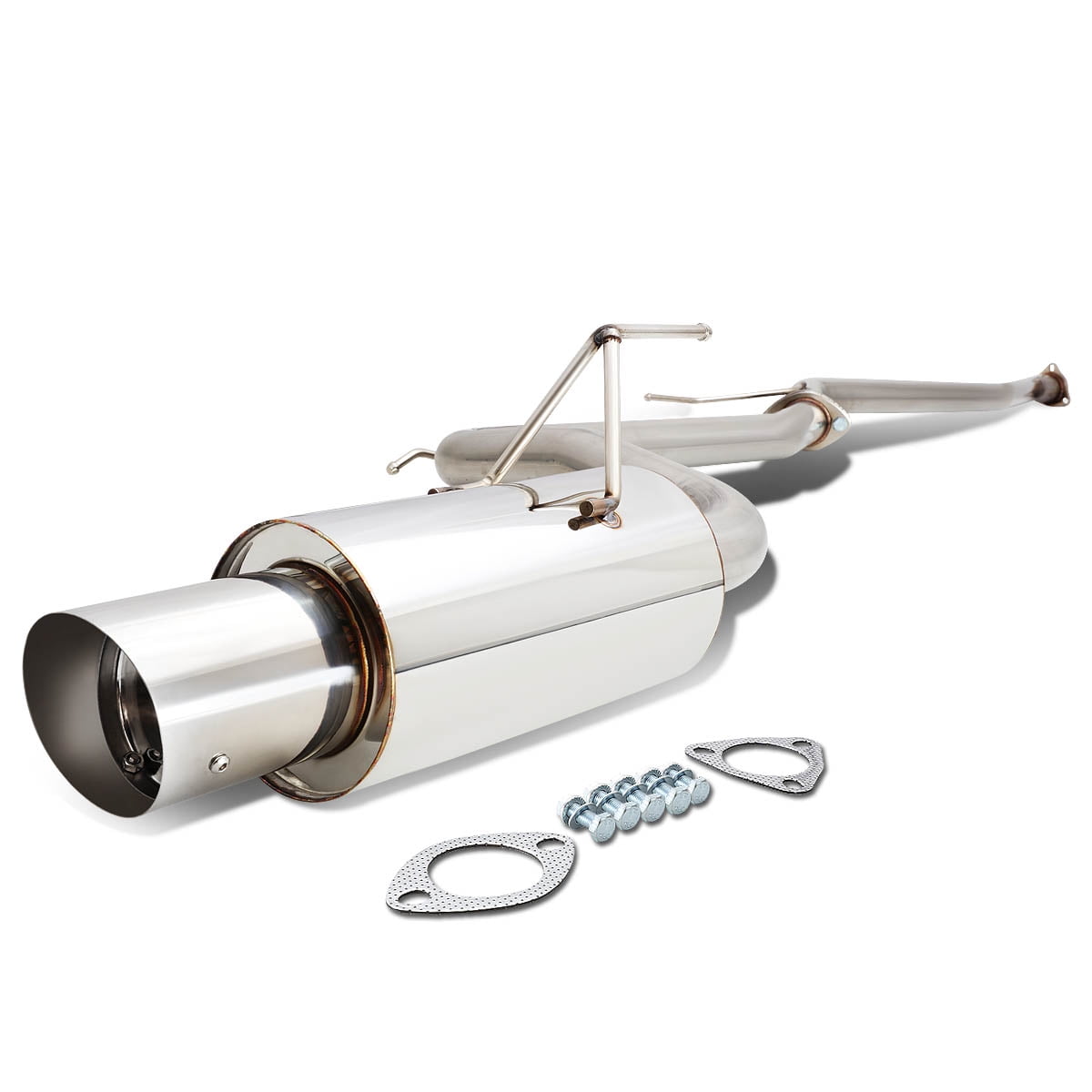 FOR Honda Accord UC1 K24 Stainless 2.25 Catback Exhaust 4 Muffler Tip + Silencer | Rear | Polished | Stainless Steel | ZPDCBEHA03L4