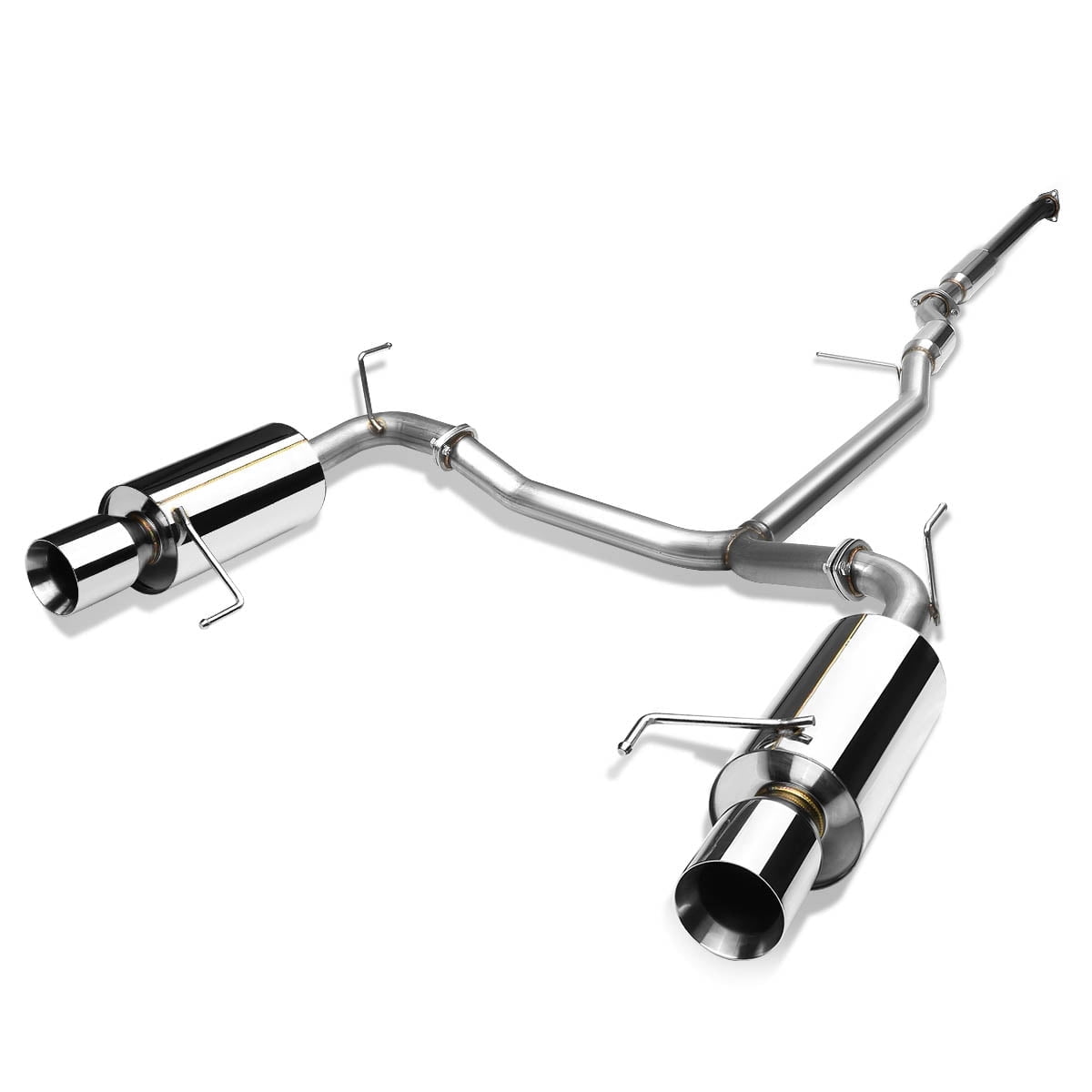 DNA Motoring For 98-02 Honda Accord 3.0L V6 Dual Muffler Racing Catback Exhaust System 4" Rolled Tip