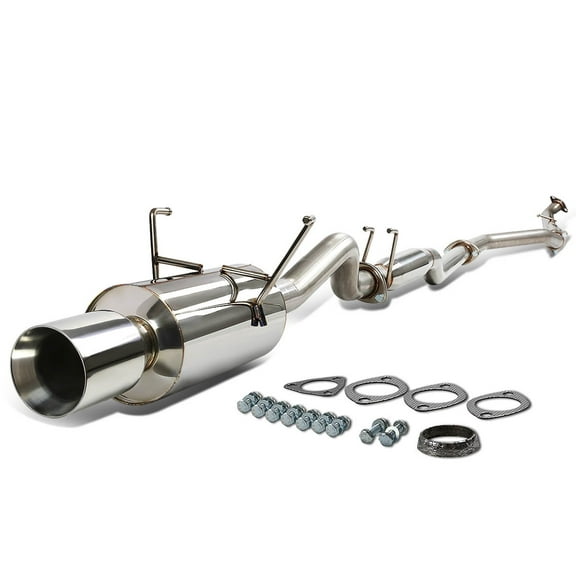 DNA Motoring For 01-05 Civic DX/LX EM/ES Catback Exhaust 4" OD Double Walled Rolled Muffler Tip