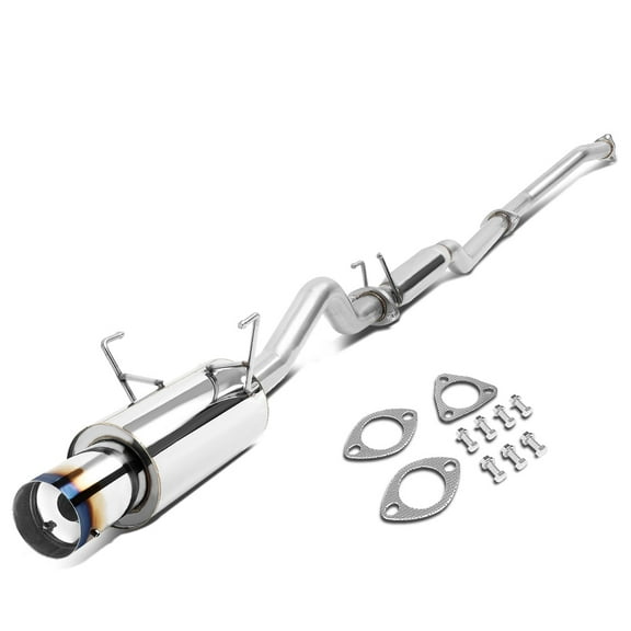 DNA Motoring For 01-05 Honda Civic EX Performance Catback Exhaust 4" Titanium Style Muffler Tip
