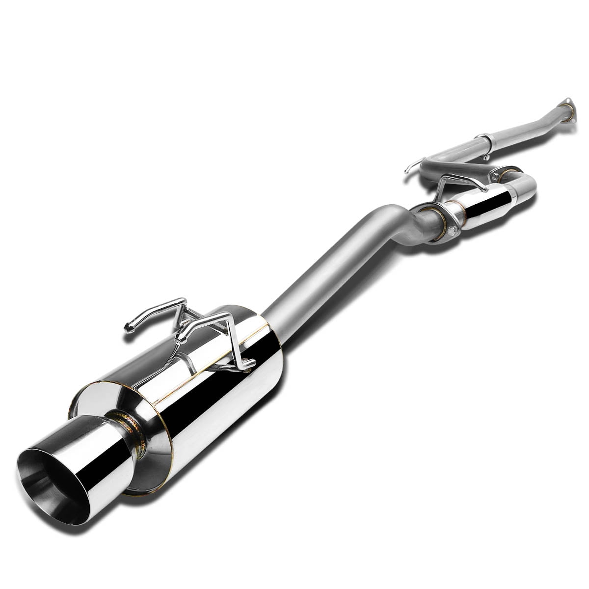 DNA Motoring CBE-HC12SI4-NRT 4"ROLLED MUFFLER TIP RACING CATBACK EXHAUST SYSTEM FOR 2012 to 2015 CIVIC Si 4DR FB K24