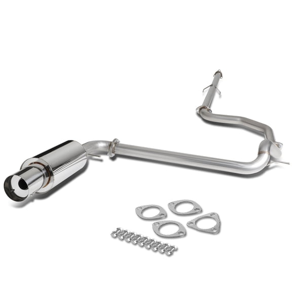 DNA Motoring CBE-HC884D For 1988 to 1991 Honda Civic Catback Exhaust System 4" Round Tip + Removable Silencer - 4 DR Sedan 89 90