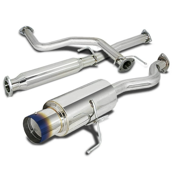 DNA Motoring For 1992-2000 Honda Civic 2DR 4DR 4.5" Muffler Burnt Tip Catback Exhaust System
