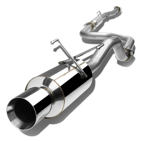 DNA Motoring For 1992-2000 Honda Civic 2DR 4DR 4" Muffler Rolled Tip Catback Exhaust System