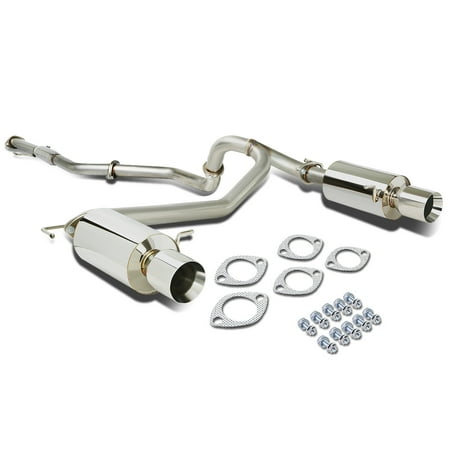 DNA Motoring CBE-HT02L4-NRT For 2003 to 2008 Tiburon GK l4 Stainless Steel Dual 4" Rolled Tip Catback Exhaust System 04 05 06 07