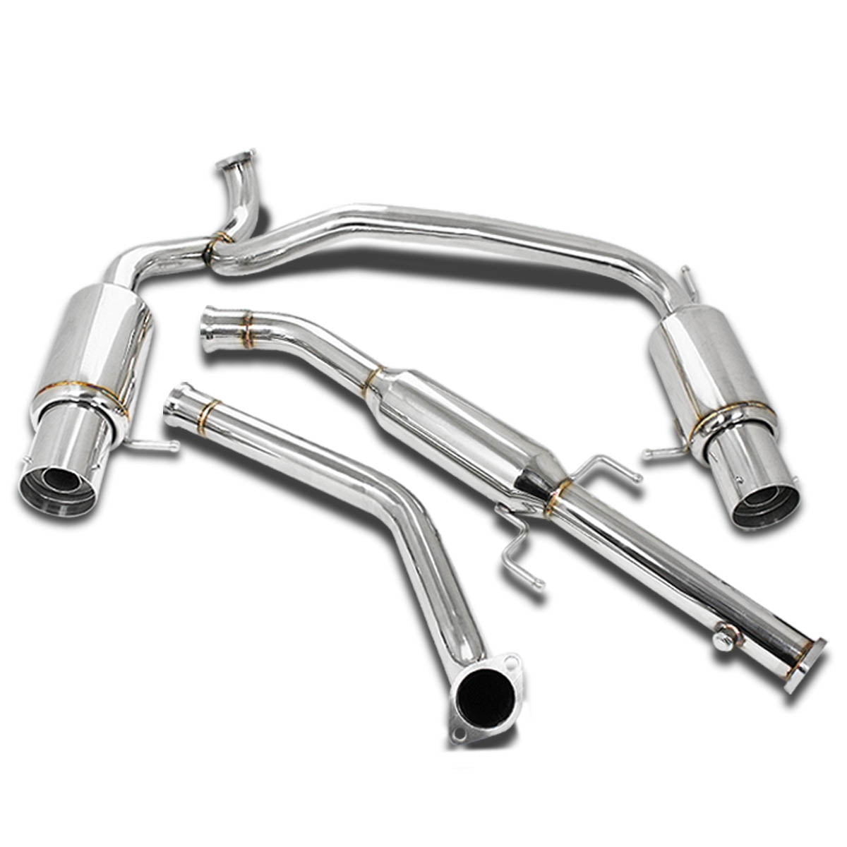 DNA Motoring CBE-HT02V6 Tiburon Catback Exhaust System 4" Dual Path Tip ...