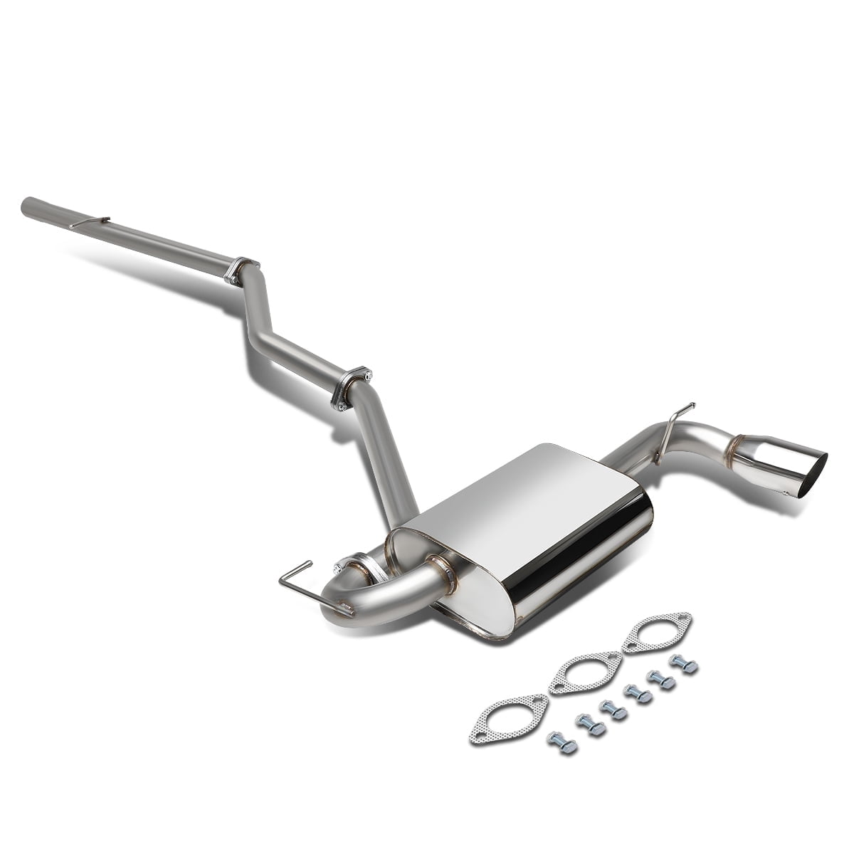 DNA Motoring For 2007-2013 Jeep Patriot MK74 2.4L 3.5" Muffler Tip Stainless Steel Catback Exhaust System