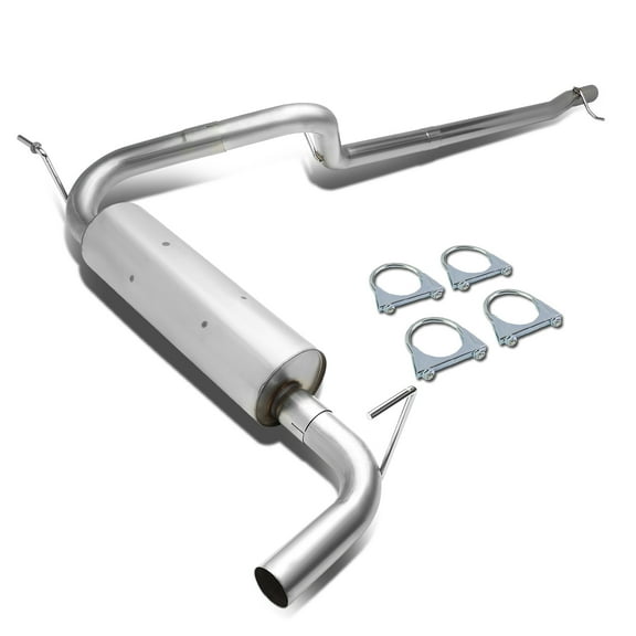 DNA Motoring CBE-JW12-36L For 2012 to 2018 Jeep Wrangler JK 2.5'' Stainless Steel Louvered Core Muffler Catback Exhaust System 13 14 15 16 17