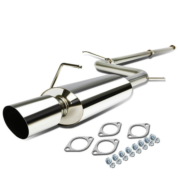 DNA Motoring CBE-ME06L4 For 2006 to 2009 Mitsubishi Eclipse 4G 2.4L Stainless Steel 4" Muffler Tip Catback Exhaust System 07 08