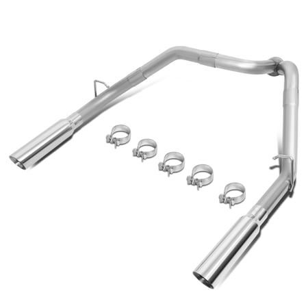 DNA Motoring CBE-MU-CS09-53L For 2009 to 2013 Sierra Silverado 6.2L Axle Cat Back Exhaust System with Dual 3.5"OD Stainless Steel Muffler Tip 10 11 12