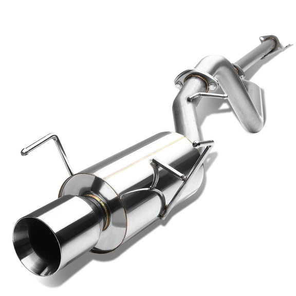 DNA Motoring CBE-NS02-NRT For 2002 to 2006 Nissan Sentra SER B15 QR25 4DR Stainless Steel 4" Rolled Muffler Tip Catback Exhaust System 03 04 05