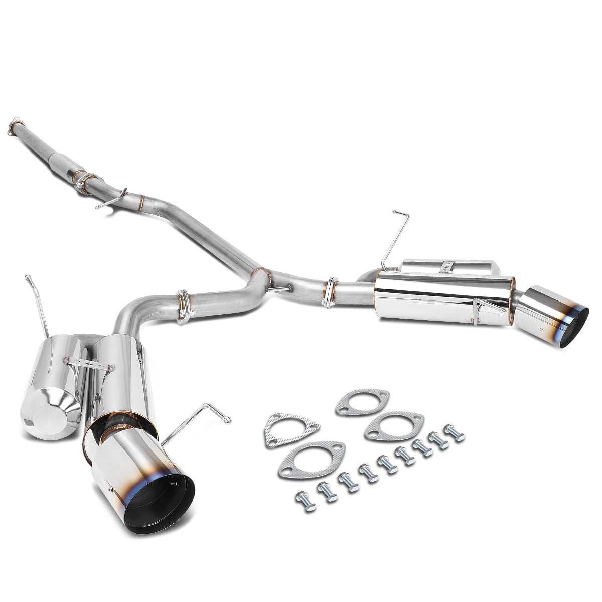 DNA Motoring For 04-08 Acura TSX 2.4L CL9 K24A2 Performance Dual Catback Muffler Exhaust w/Titanium Style Tip